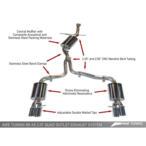 AWE Tuning - Quad Outlet Touring Edition Exhaust